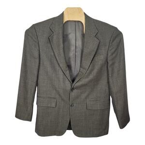 OSCAR DE LA RENTA Men's 40R Wool Houndstooth Sports Coat Suit Jacket Blazer #b04